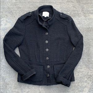 Loft Mandarin Collar Textured Blazer, Size 4